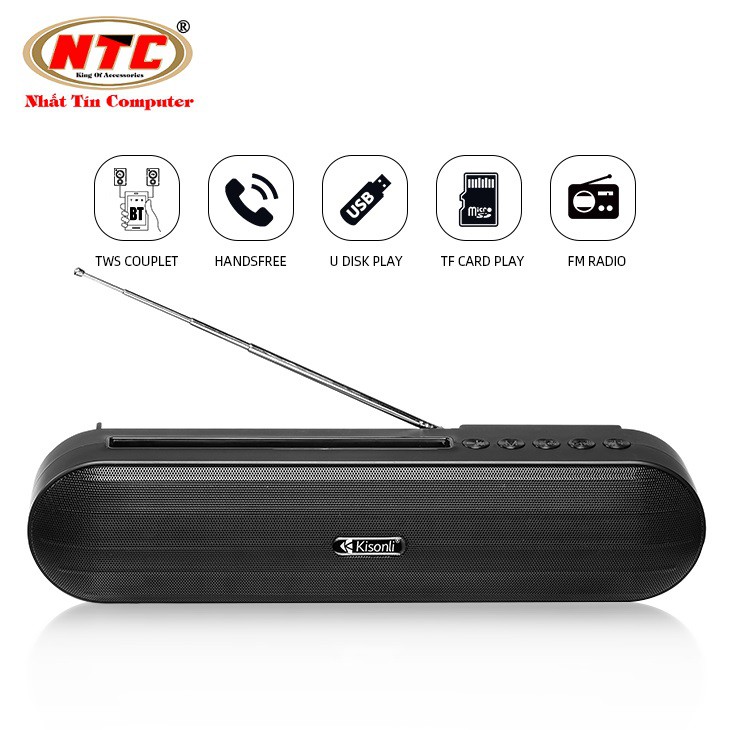 Loa bluetooth soundbar Kisonli KS-1988 siêu trầm TWS kết nối cùng lúc 2 loa - tích hợp chế độ EQ cho dãy âm thanh khác n