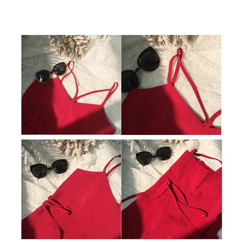 Set áo váy đôi 💝FREESHIP💝 nữ váy dài hai dây nam sơ mi cao cấp màu đỏ chất đẹp - ÁO ĐÔI COUPLE AV181