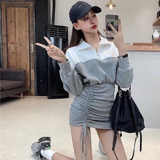 Váy nỉ rút chun eo