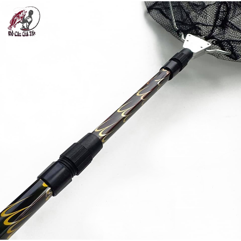 [Chất Lượng] Vợt Cá Cán Kim Loại Thu Gọn, Vợt Vớt Bèo, Vợt Lưới Mắt Nhỏ 1m7