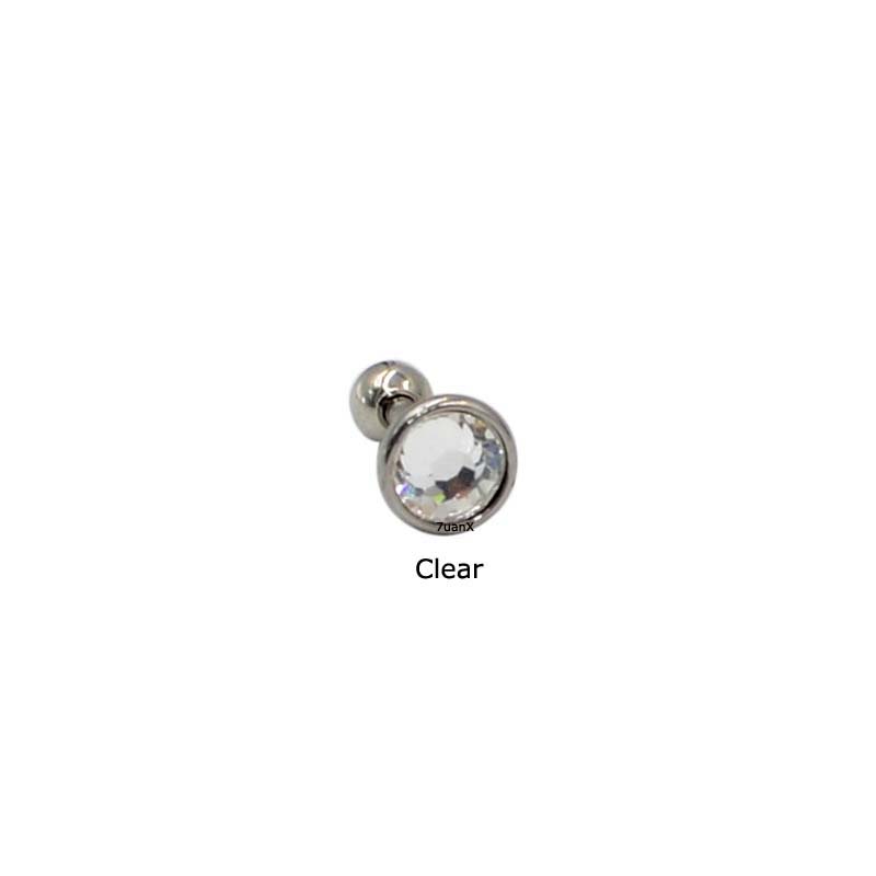 Khuyên tai 6mm bằng thép không gỉ đính đá zircon sành điệu