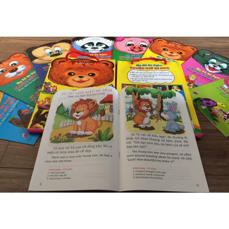 Combo 8 truyên tranh song ngữ cho bé. Mẹ kê bé nghe trước giờ đi ngủ. Quà tặng cho bé yêu | BigBuy360 - bigbuy360.vn
