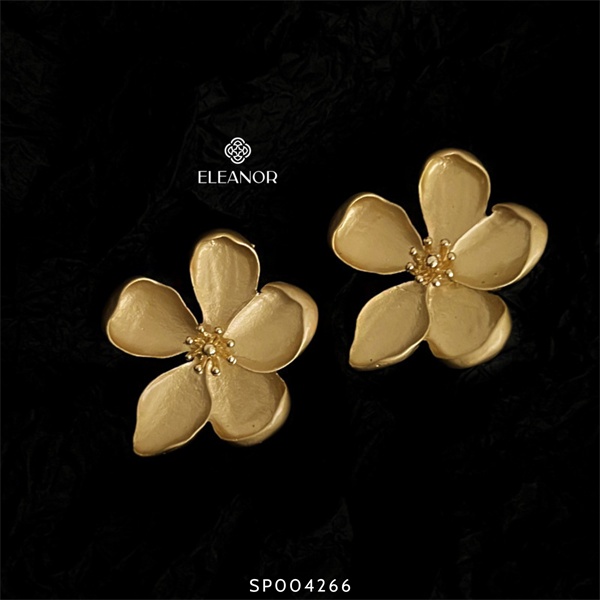 Bông tai nữ chuôi bạc 925 Eleanor Accessories hình bông hoa bản to phụ kiện trang sức 4265
