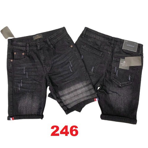 Quần short jean nam màu đen chất bò - quần short lửng demin nam co giãn thời trang cao cấp Luty_shop90 ms246