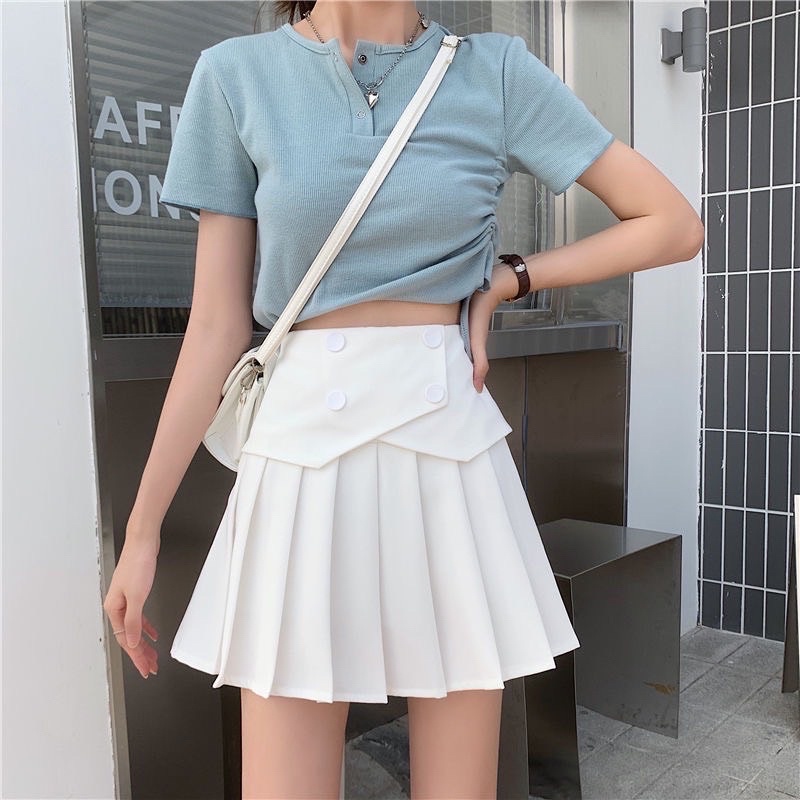 chân váy xếp ly dáng ngắn có 4 cúc - Full Size | BigBuy360 - bigbuy360.vn