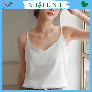 Áo hai dây nữ nhật linh áo 2 dây đũi lụa thời trang nữ tính - a369