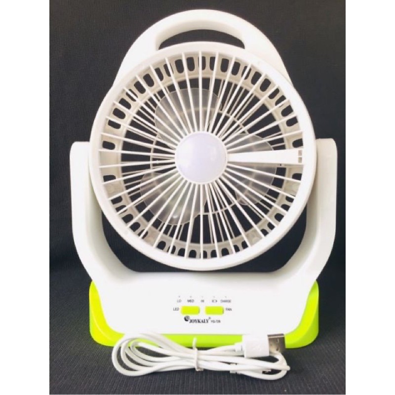 QUẠT SẠC TÍCH ĐIỆN SIÊU MÁT AC/DC JOYKALY-729, ĐÈN LED, 3 CHẾ ĐỘ