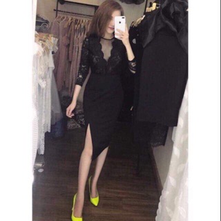 Đầm body phối ren bigsize