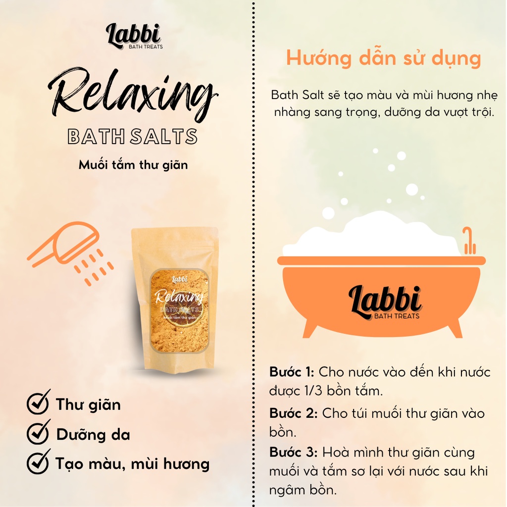 𝐁𝐋𝐔𝐒𝐇 [Labbi] Relaxing Bath Salt / Muối thư giãn dưỡng da