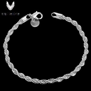 Dây chuyền mạ bạc 925 dạng dây xoắn thừng thời trang