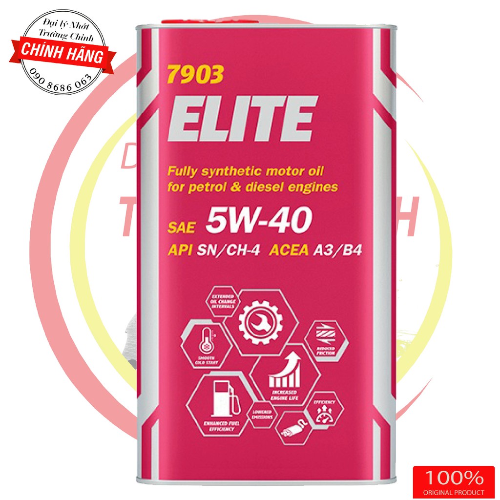 Nhớt Mannol Elite 7903 Fully synthetic 5W40 tổng hợp dành cho xe ga, xe số và xe ô tô