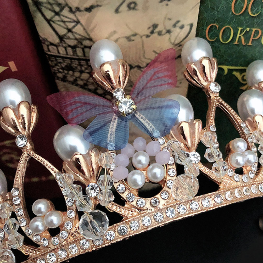 Eutus Mô Hình Phụ Kiện Catwalk Cho Bé Gái|Băng Đô Hình Vương Miện Công Chúa Cho Bé Gái|Băng Đô Ngọc Trai