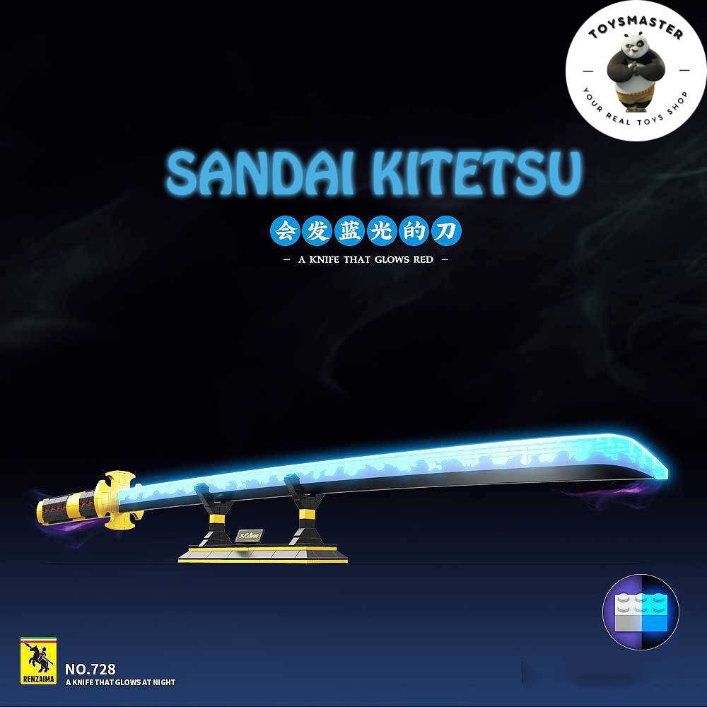 Đồ Chơi Lắp Ráp Kiểu LEGO Dạ Quang Thanh Kiếm Sandai Kitetsu Quỷ Kiếm Đệ Tam Zoro Trong OnePiece NO728 Với 803 Mảnh Ghép