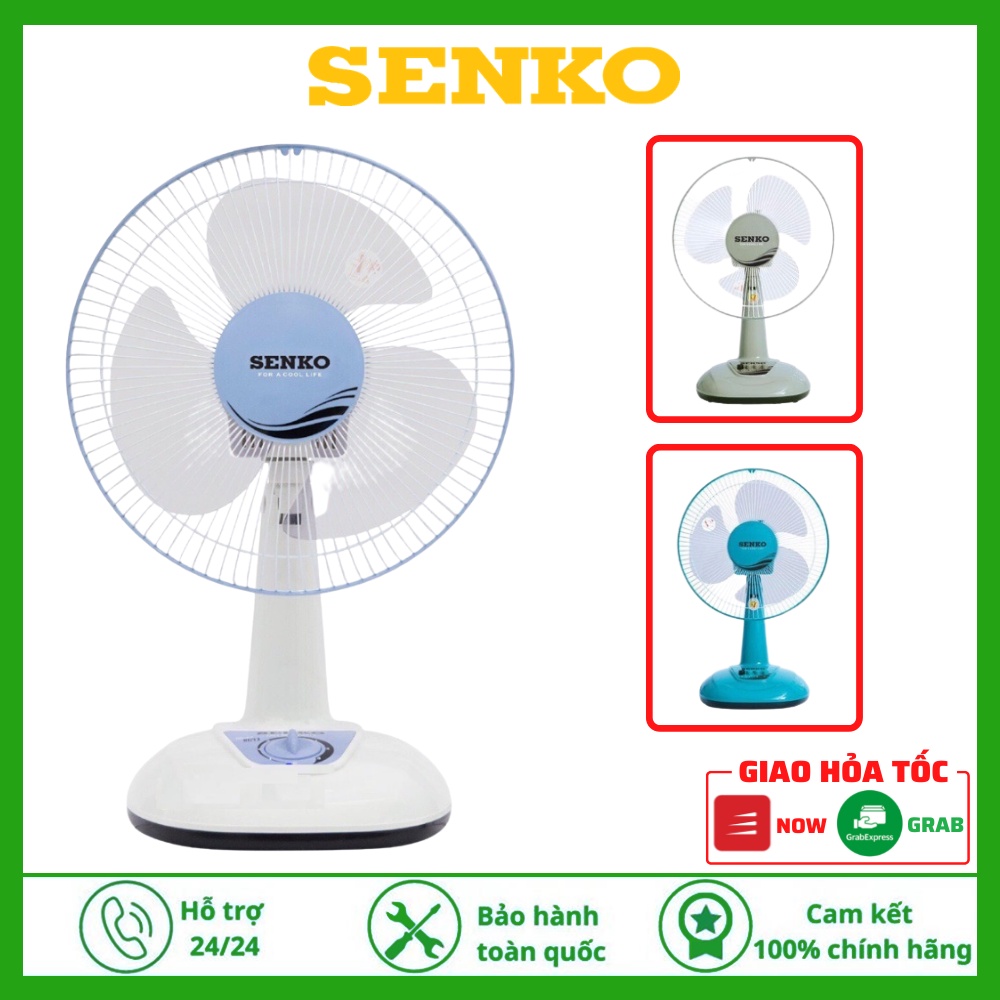 Quạt Điện Senko B1216 Để Bàn Cao Cấp - Công suất 40W, 3 Tốc Độ Gió, Chống Cháy, Động Cơ Bạc Thau Êm Ái , Đa Dạng Màu Sắc