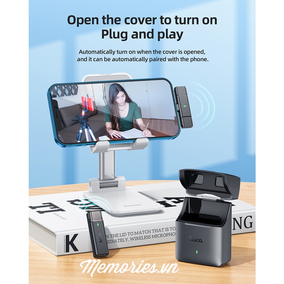 Microphone ghi âm không dây Hoco S31 (Lightning / Type C / 3 in 1) / S19 chính hãng cho điện thoại, quay video