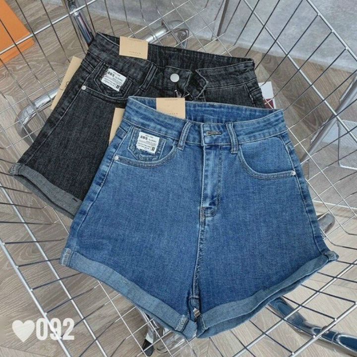 Quần Sooc Bò Jean Nữ Cạp Cao Shorts Jeans Quảng Châu Phong Cách Hàn Quốc Sành Điệu Style Năm 2022