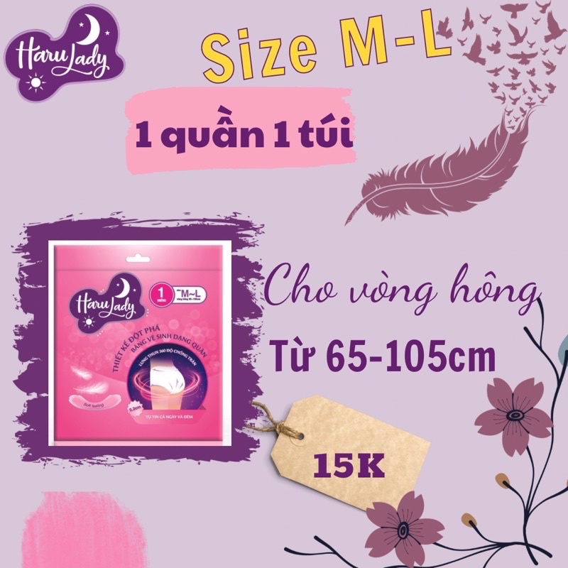 (Tặng 1 quần) Băng Vệ Sinh Quần Haru Lady 5 quần