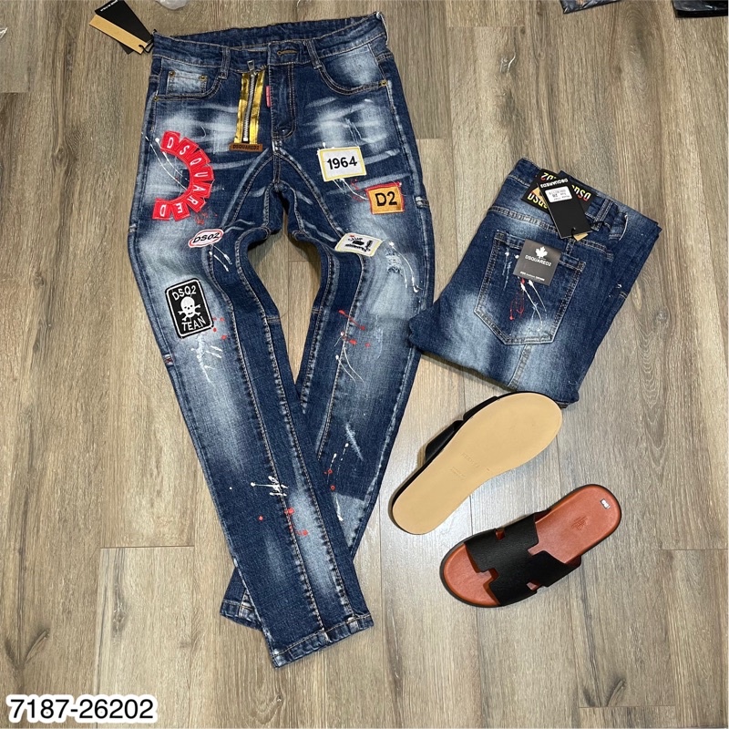 Quần DSQ Thêu Nhiều Logo - Jean DSQ Thêu Logo - Quần Jean Cho Nam