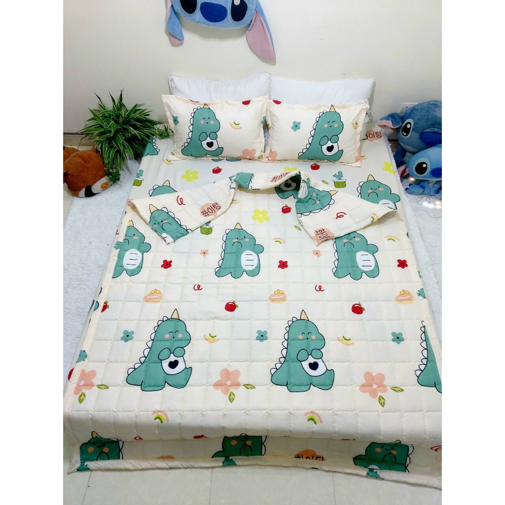 [Xả kho] Bộ chăn ga gối sét hè 100% Cotton Poly Bình Minh bedding chăn ga Hàn Quốc miễn phí bo chun drap ga giường