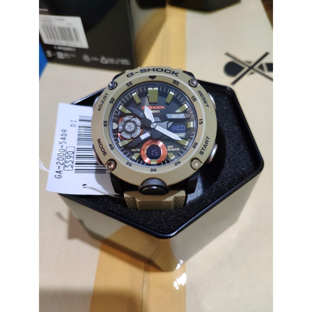 Đồng hồ nam Casio G-SHOCK GA-2000-5ADR – Chính hãng - NAM – QUARTZ (PIN) – DÂY CAO SU