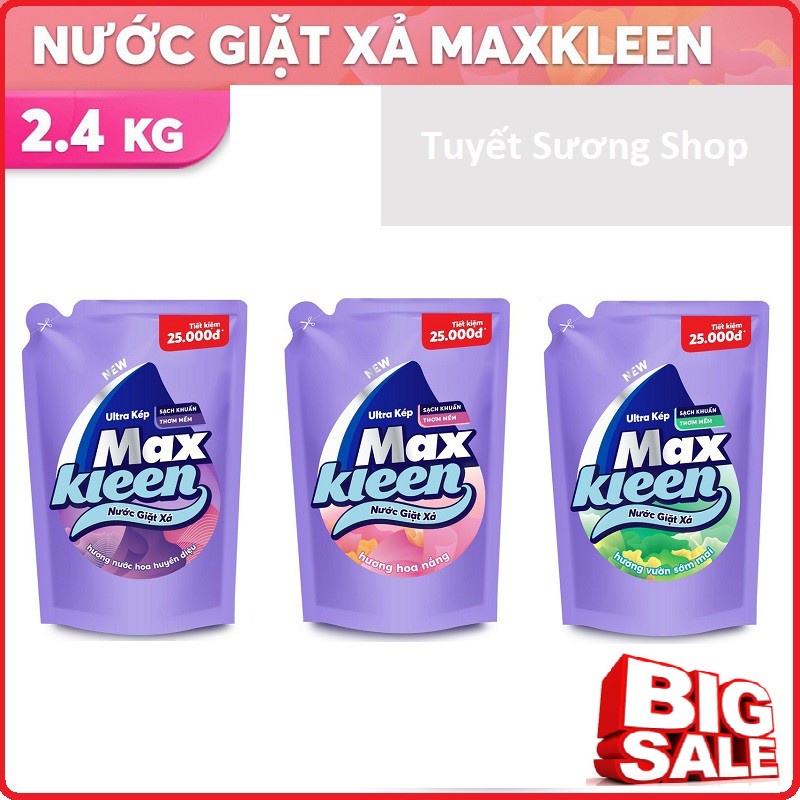 Nước Giặt Xả MaxKleen Túi 2,4kg