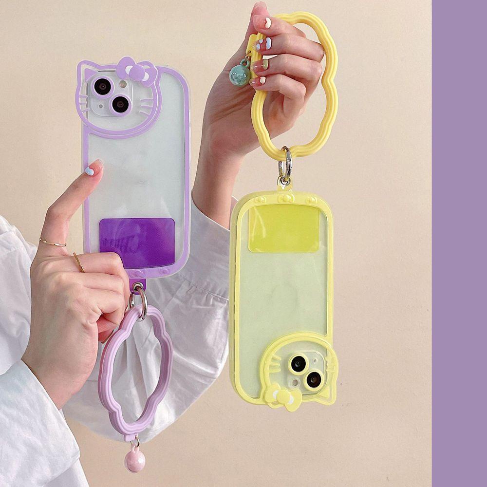 Ốp Điện Thoại Dẻo Kèm Vòng Đeo Tay &amp; Dây Đeo Chống Rơi Chống Mất Tiện Dụng Cho Iphone