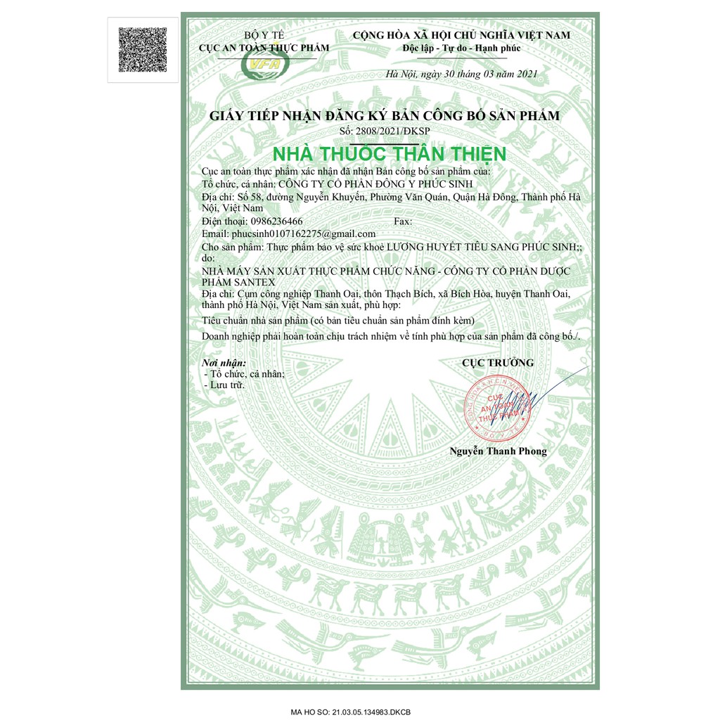 [CHÍNH HÃNG] Lương Huyết Tiêu Sang Phúc Sinh - Hỗ trợ giúp da mịn màng, thanh nhiệt, ngừa mụn