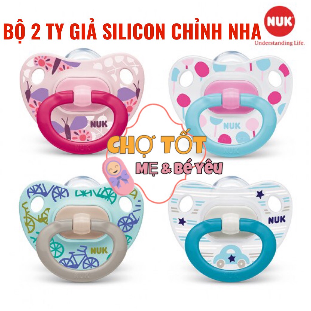 [CHÍNH HÃNG] Ty Giả Nuk Silicon Cho Bé 0-6,6-18 tháng nhập khẩu Đức