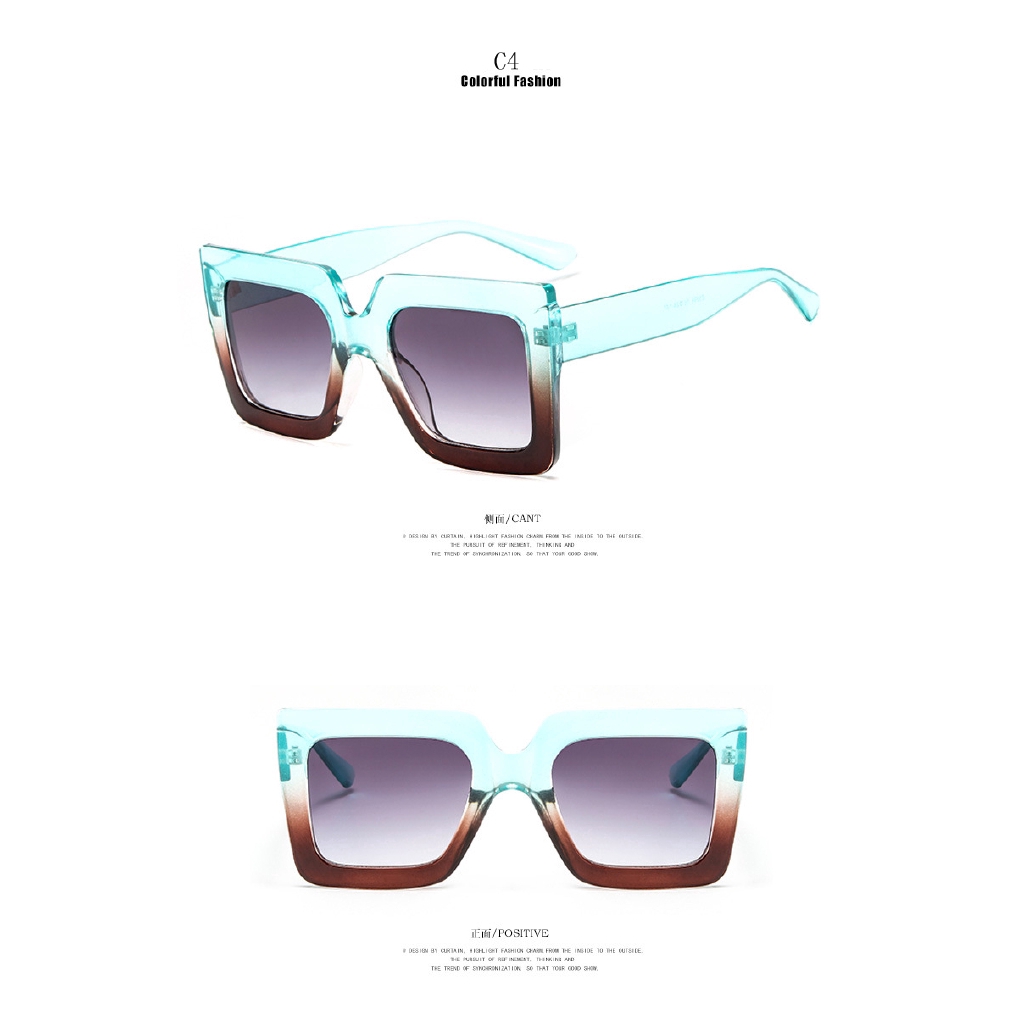 Kính mát gọng vuông màu đen thiết kế mới cá tính SAMJUNE