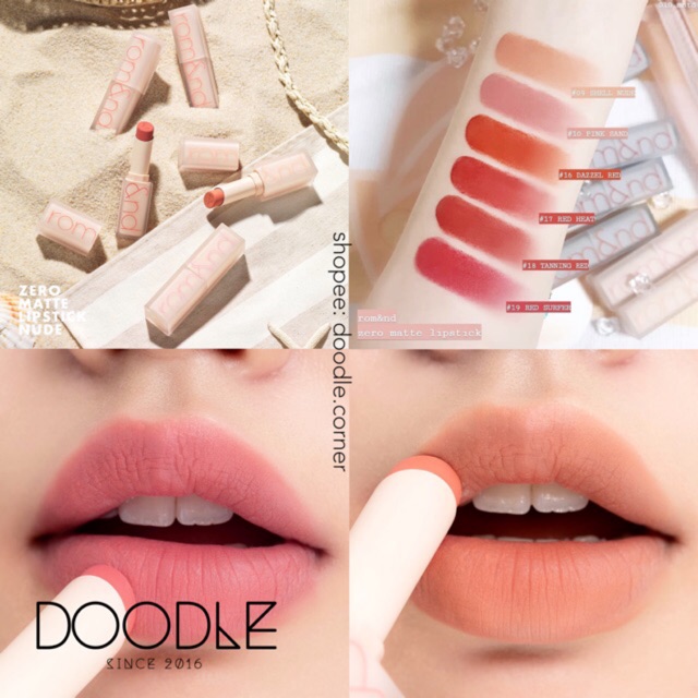 [Mẫu Mới] Son thỏi lì Romand Zero Matte Lipstick New Nude Collection 2020 (Có Sẵn)