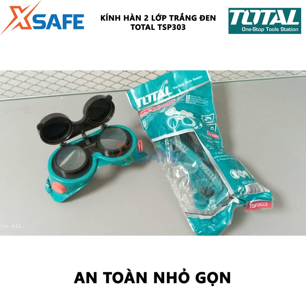 Kính hàn 2 lớp Total TSP303 | mặt nạ hàn điện, hồ quang, cắt kim loại, bền chắc chịu nhiệt cao, 2 tròng [CHÍNH HÃNG]
