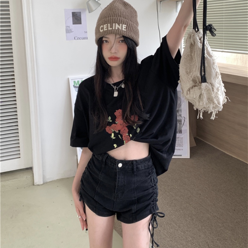 Áo Thun Tay Ngắn Dáng Rộng In Họa Tiết Phong Cách Retro Thời Trang Mùa Hè Cho Nữ