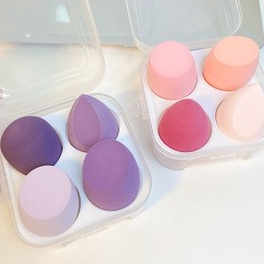 Set 4 mút tán kem nền mút trang điểm mềm mại hình giọt nước sang trọng ( có hộp)