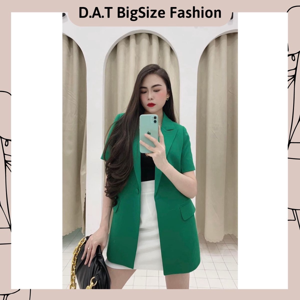 Áo Khoác Blazer Thiết Kế BigSize , Áo Vest Nữ Kiểu Hàn Quốc Tay Lỡ Có Túi , May Đẹp 55-90kg
