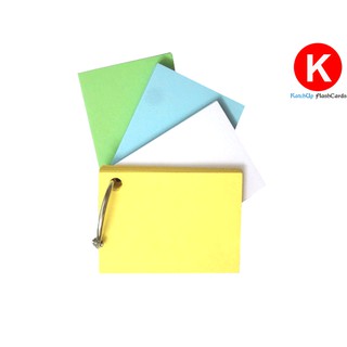Flashcard trắng - Flashcard ghi chú - Flashcard học ngoại ngữ 4 màu - 5x8cm