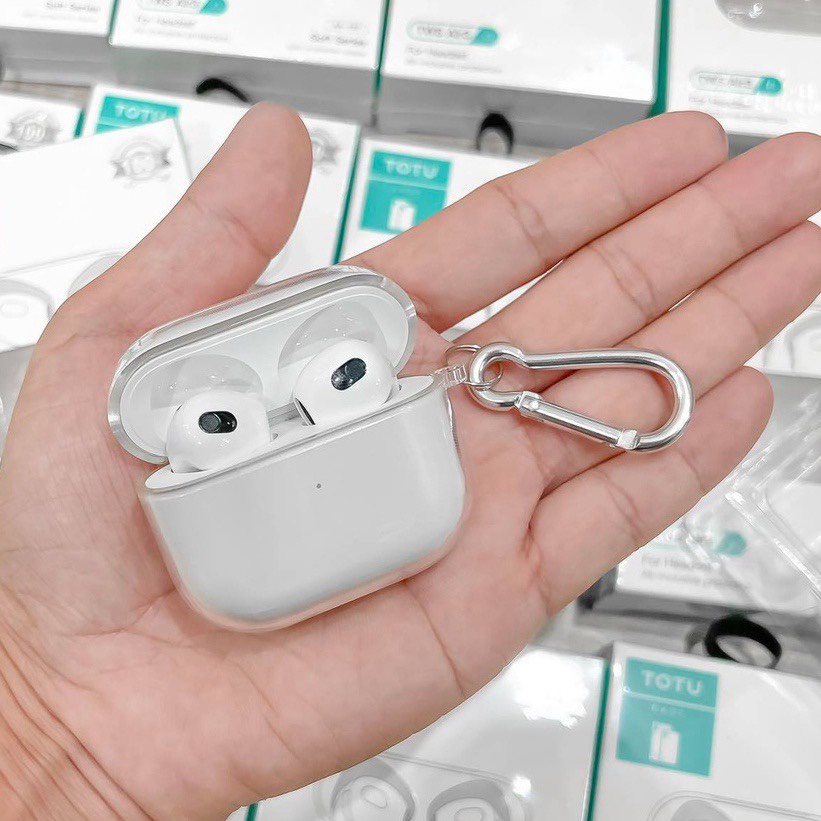 Vỏ Case Silicon Airpod 3 Trong Suốt Có Móc Chống Trầy Xước, Ốp Airpod 3 (JA Shop)
