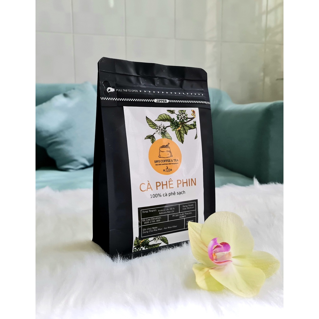 Cà phê nguyên chất 100% vị đậm đà pha phin (20% Arabica Cầu Đất & 80% Robusta Bảo Lộc) gói 250g từ 1893 Coffee & Tea | BigBuy360 - bigbuy360.vn