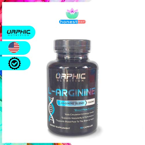 Tăng cường sự vận động Orphic Nutrition Nitric Oxide/ L- Arginine 60 viên
