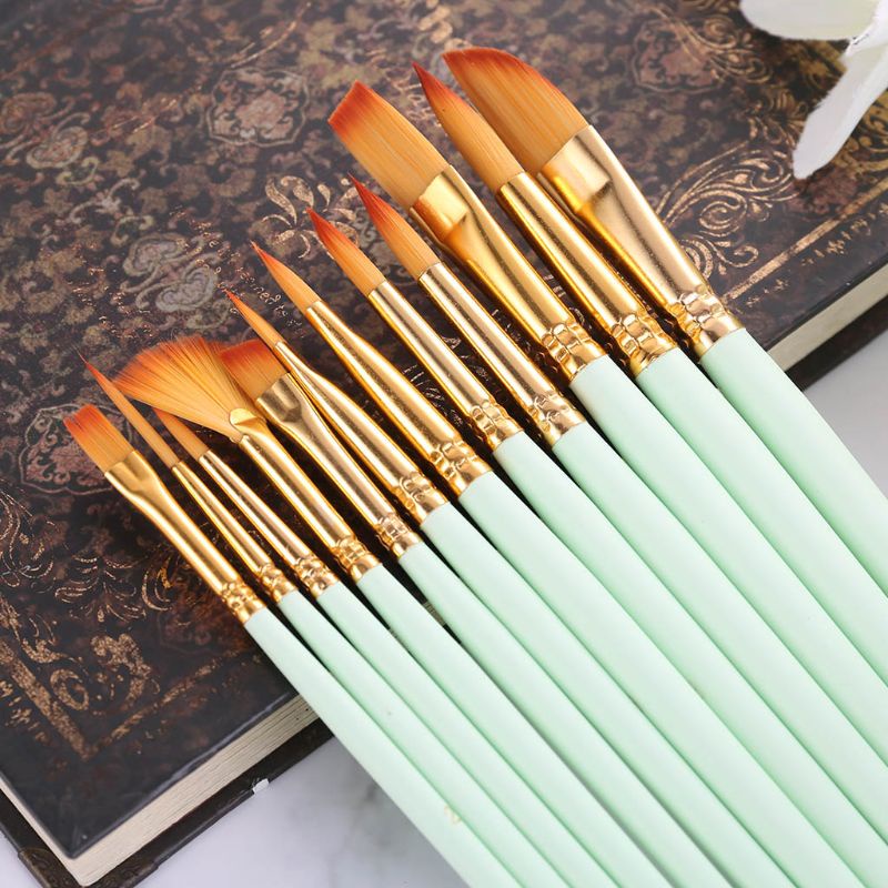 Set 12 Cọ Vẽ Tranh Màu Nước Chuyên Nghiệp