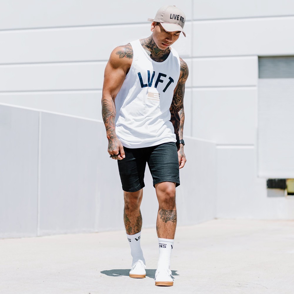 LIVE FIT Cotton Sports Vest Men's Fashion Casual Tank Tops