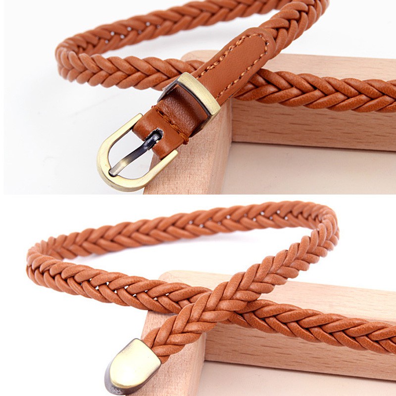 Thắt lưng da khóa cài nhiều màu tùy chọn phong cách retro thời trang Hàn Quốc cho nữ