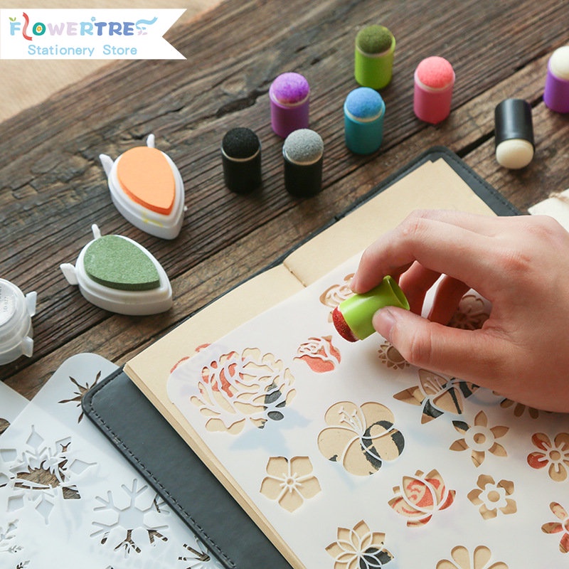 Đệm Mực In Dấu Ngón Tay Phong Cách Retro DIY