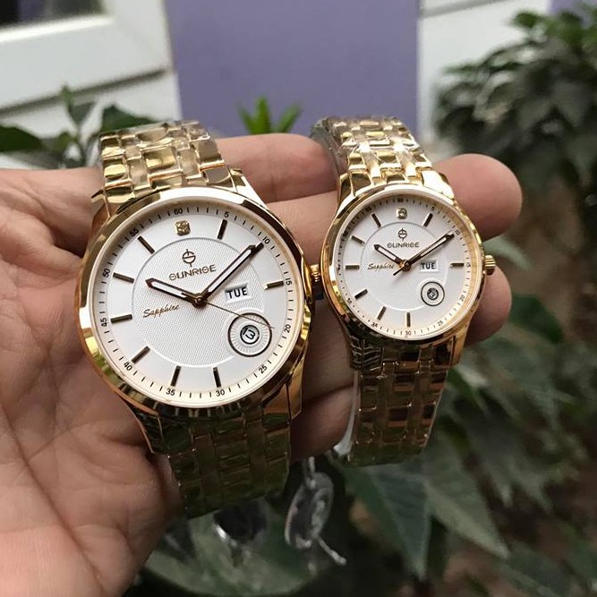 Đồng hồ nam/nữ siêu mỏng Sunrise DM782SWA/DL782SWA 2 lịch kính Sapphire chống xước | BigBuy360 - bigbuy360.vn