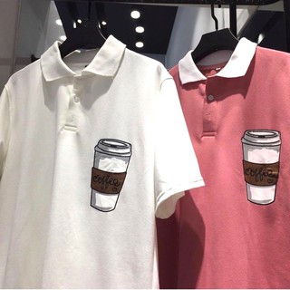 Áo polo dáng rộng dưới 75kg - COFFEE  / áo nữ phong cách Hàn Quốc