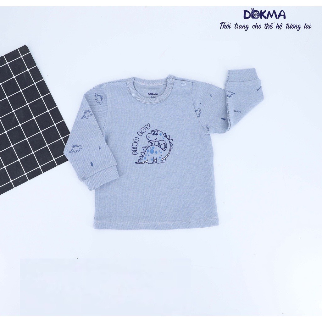 XẢ KHO - Áo dài tay chất cotton len Dokma cho bé 9 tháng - 3 tuổi