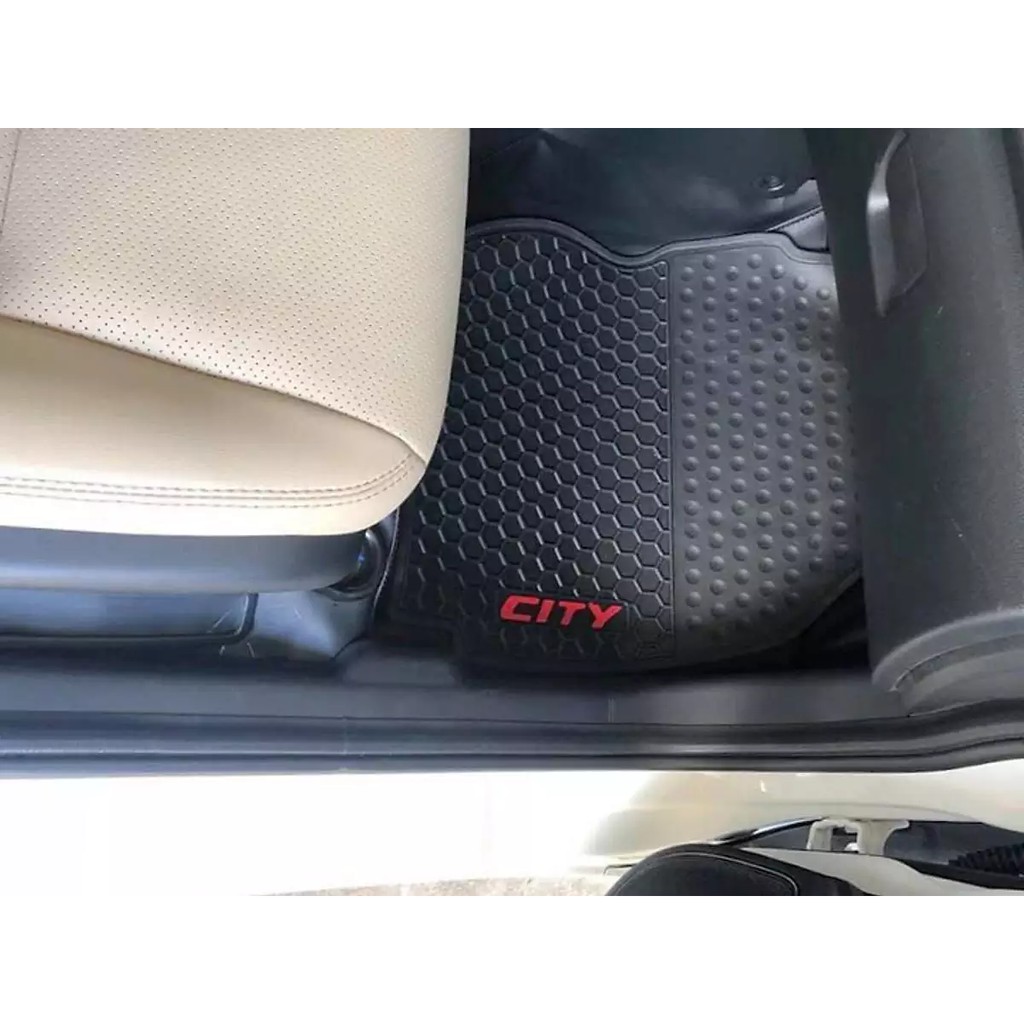 Thảm sàn, lót sàn cao su 3D cho xe ô tô, xe hơi Honda City 2014-2019