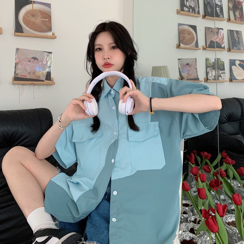 【ZHELIHANGFEI】Áo Thun POLO Tay Ngắn Form Rộng Theo Phong Cách Preppy Dễ Phối Đồ