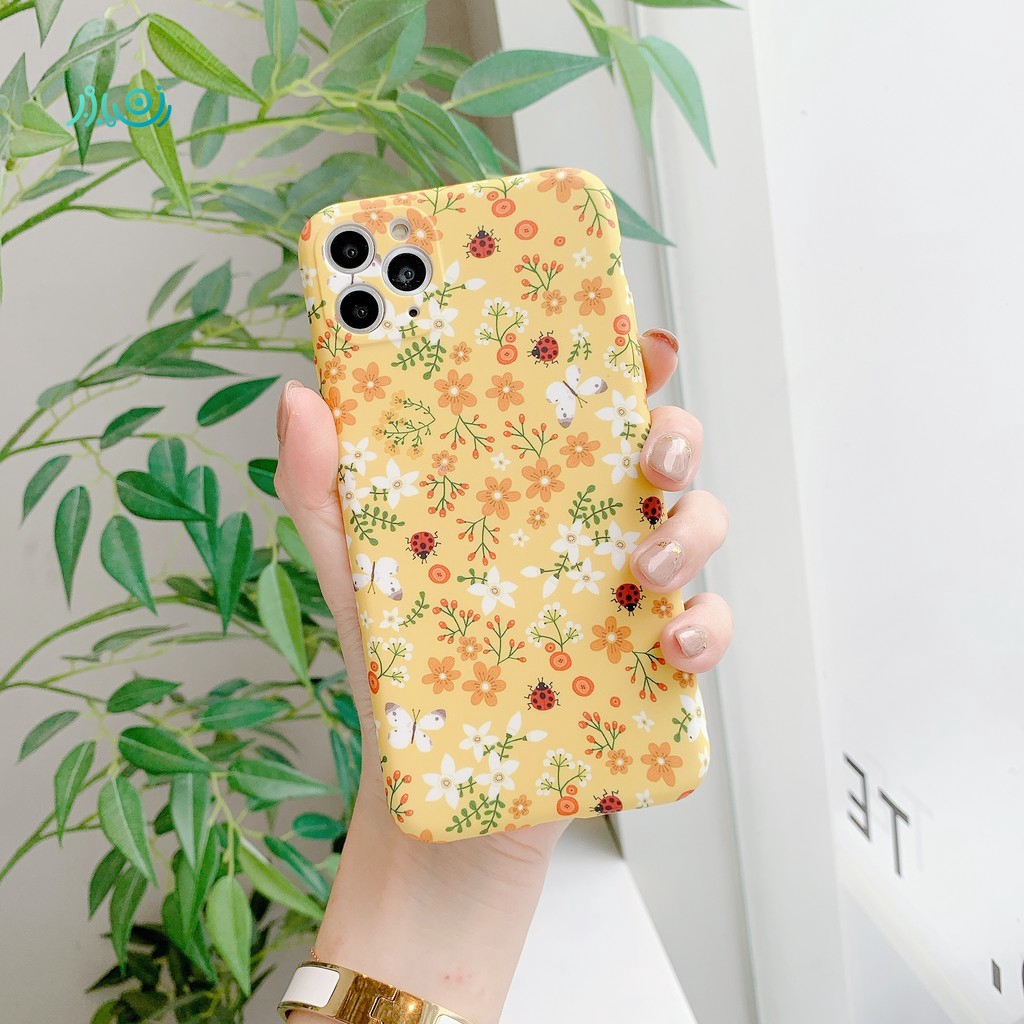 Ốp điện thoại TPU mềm họa tiết hoa lá cho iPhone SE 2 2020 11 Pro Max XR XS Max 7 8 P