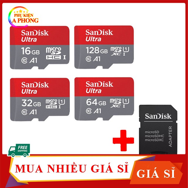 Thẻ nhớ điện thoại sandisk 32GB 64GB 4GB 8GB 16GB 128GB thẻ nhớ tốc độ cao dùng cho máy ảnh, laptop
