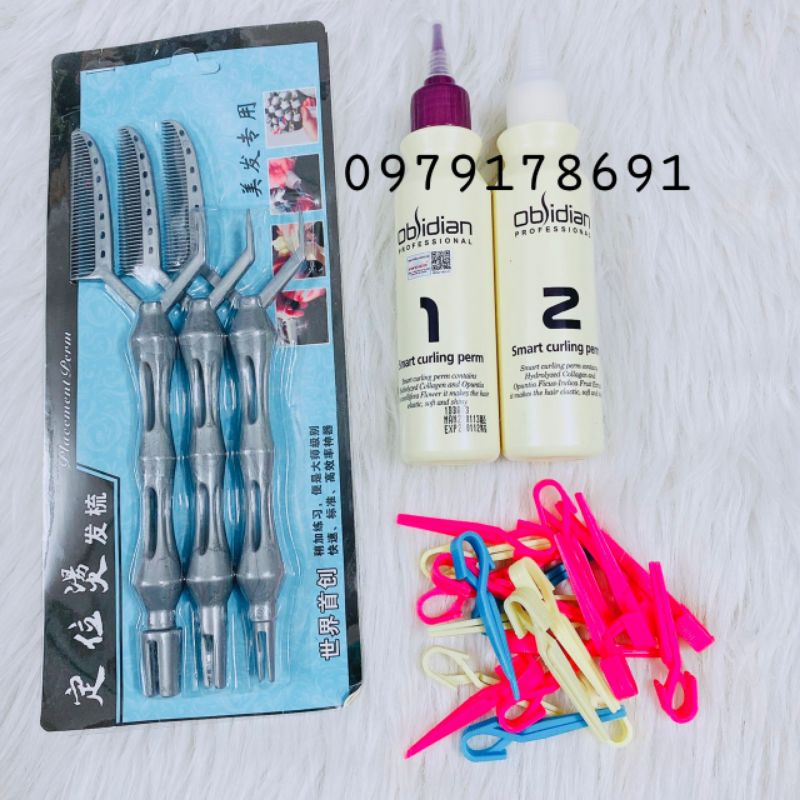 Bộ 3 món uốn tóc nam siêu nhanh , tiện lợi tại nhà + tặng giấy ( bộ 3 món+ cặp uốn+ 25 kẹp)